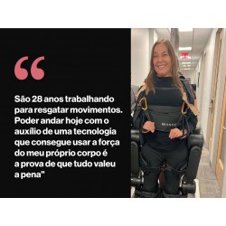 Mara Gabrilli testa exoesqueleto para pessoas com deficiência